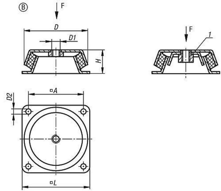 Produktbild Kipp Maschinenfuss, K0687, Stahl, Form B