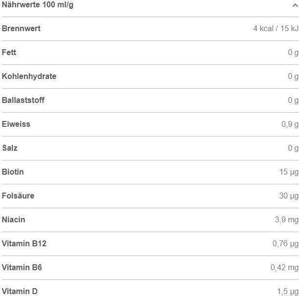 Nutritional values and ingredients Nocco BCAA Golden Grape del Sol (330ml) (Grapefruit, 1 x)