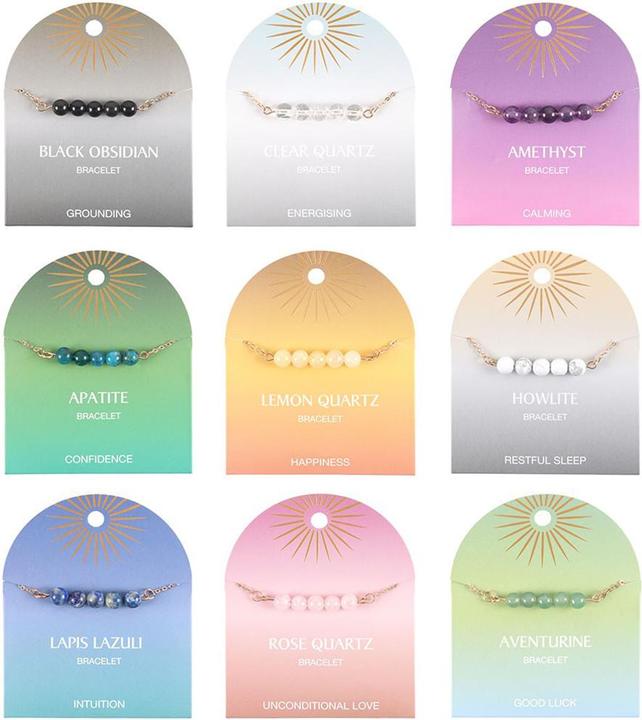 Actual product image Something Different Crystal Beaded Bracelet (Pack of 9) (100% synthetic material)