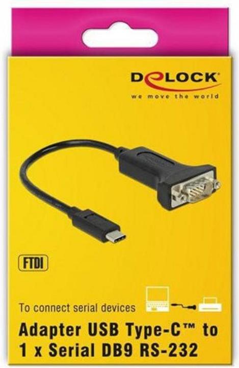 Actual product image Delock Adapter USB-C>1x Serial RS-232 (0.15 m, VGA)