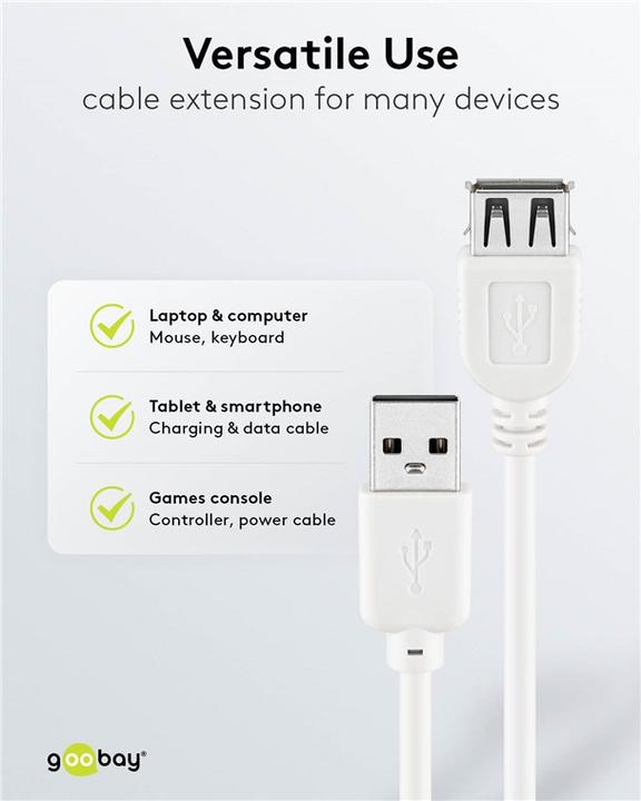 Produktbild Goobay USB-Verlängerungskabel (0.60 m, USB 2.0)
