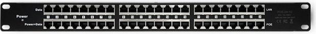 Produktbild Qoltec 54477 Patchpanel RACK 48V 24 Anschlüsse Passiver PoE-Injektor 1000m Schwarz (Proprietär 48V)