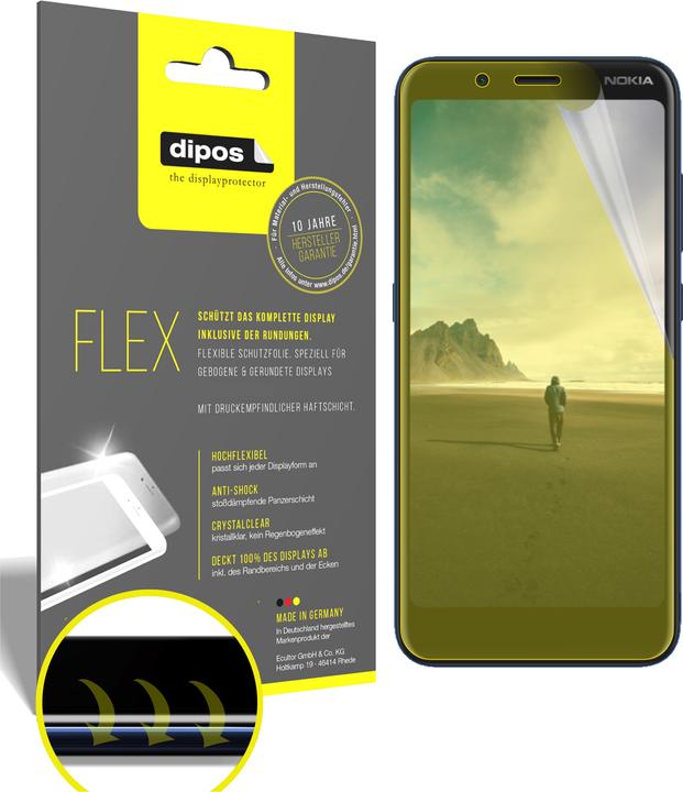 Produktbild Dipos Displayschutzfolie Full-Cover 3D (2 Stück, Nokia C2 Tennen)