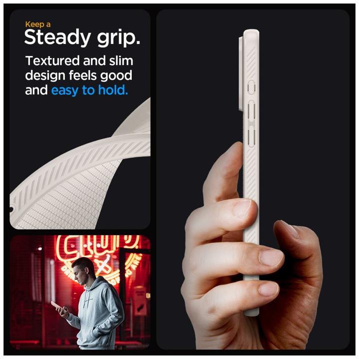 Produktbild Spigen Liquid Air Hülle für iPhone 15 Pro – natürliches Titan (Apple iPhone 15 Pro)
