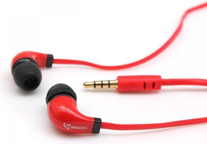 Image du produit Sbox Ecouteurs stéréo avec micro EP-038 rouge (Filaire)