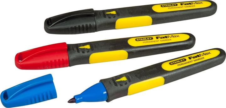 Actual product image Stanley Permanent marker colored fine 3 pack (Black/red/blue, 3 x)