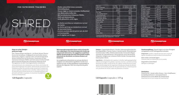 Actual product image PowerFood One Shred (120 Piece, Capsules, 1090 g)