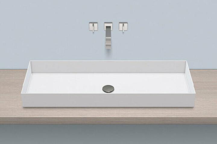Actual product image Alape top basin AB.ME1000, rectangular W: 1000mm H: 115mm D: 375mm, 3214000000, white (375 mm, 1000 mm)