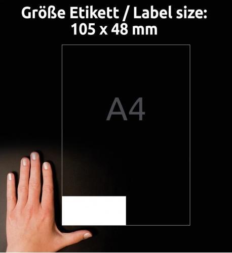Produktbild Avery Universal-Etiketten 105 x 48 mm, 10 Blatt