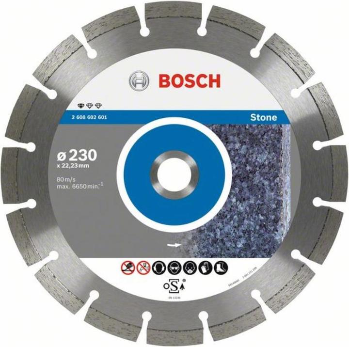 Bosch Professional Zubehör Disco da taglio diamantato Standard per pietra, 125 x 22,23 x 1,6 x 10 mm, confezione da 1 pezzo