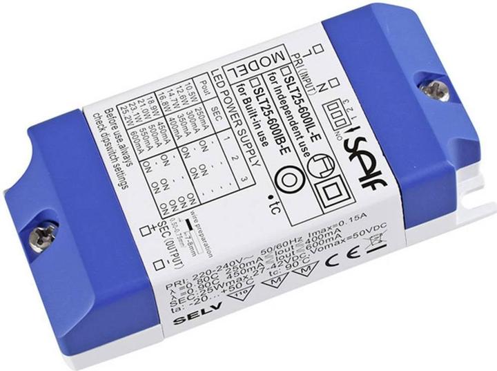 Actual product image Self Electronics SLT25-600IL-E Driver per LED Corrente costante 25 W 250 - 600 mA 27 - 42 V/DC no