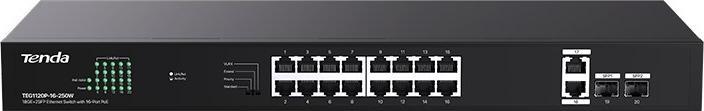 Actual product image Tenda Switch TEG1120P-16-250W (18 Ports)