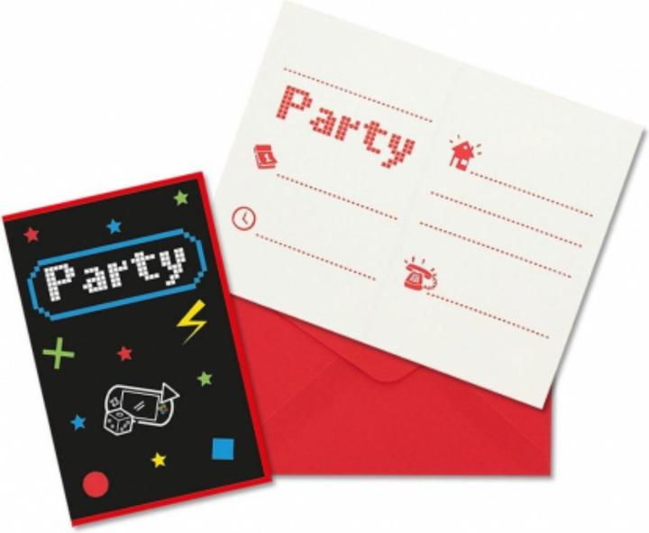 Produktbild JT Lizenzen Einladungen und Umschläge für Gaming-Partys f (6 Stk.)