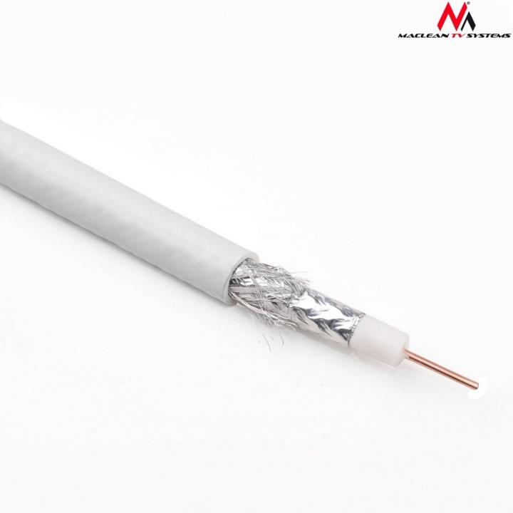 Produktbild Maclean Bobine de Câble antenne 100m (Blanc) (75 dB, Antennenkabel)