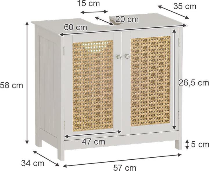 Actual product image Vicco Rosario (60 x 35 x 58 cm)