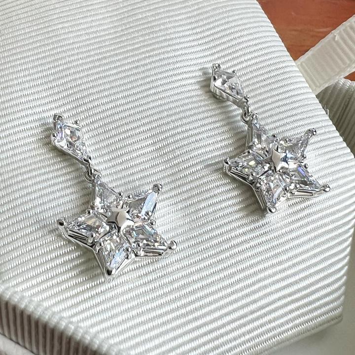 Actual product image Swarovski Stella earrings - silver (Rhodium-plated metal)