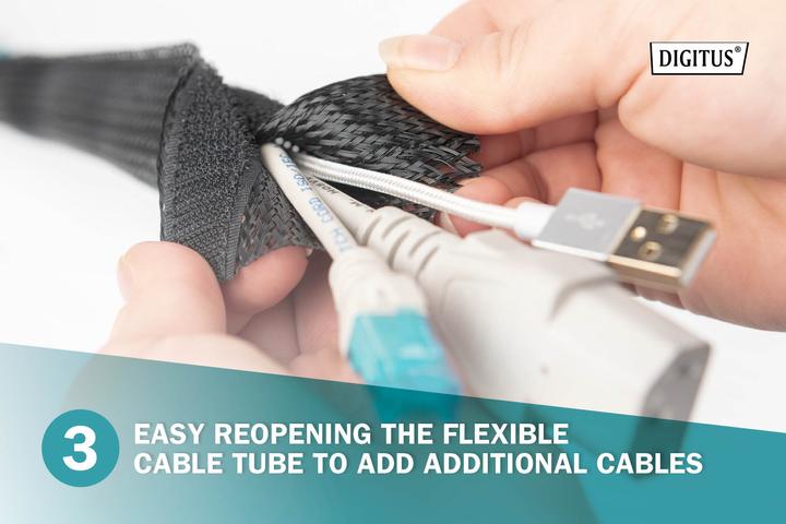 Image du produit Digitus Tube de câble flexible avec fermeture à crochets et à boucles (Gaines pour câbles, 200 cm)