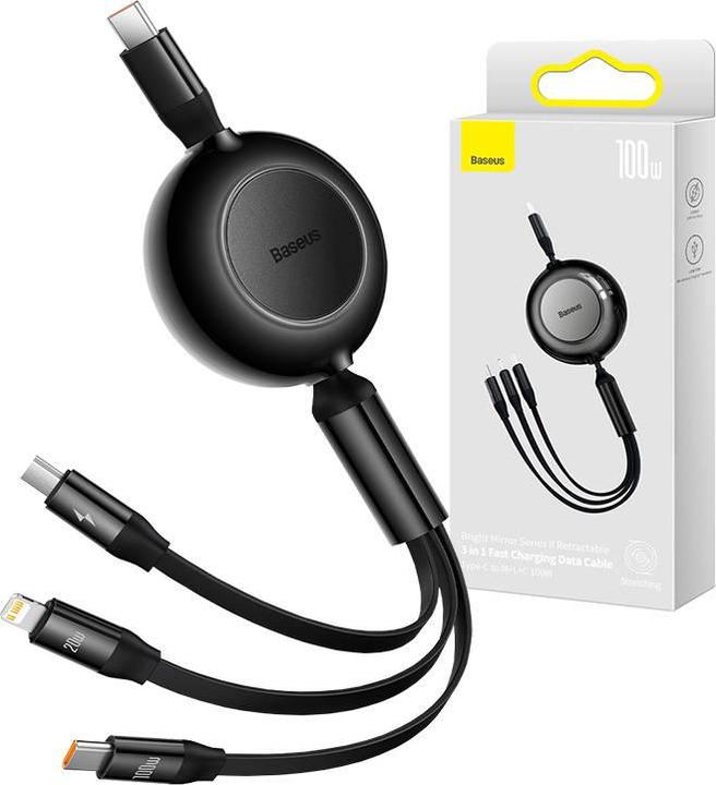 Image du produit Baseus 3 in 1 Multicharger USB-Cable (1.10 m, USB 3.2 Gen 1, 100 W)