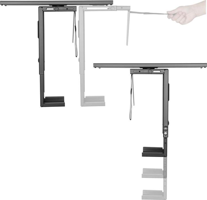 Produktbild Toboli Untertisch PC-Halterung Gleitschiene 360° Schwenkbar Desktop Computer