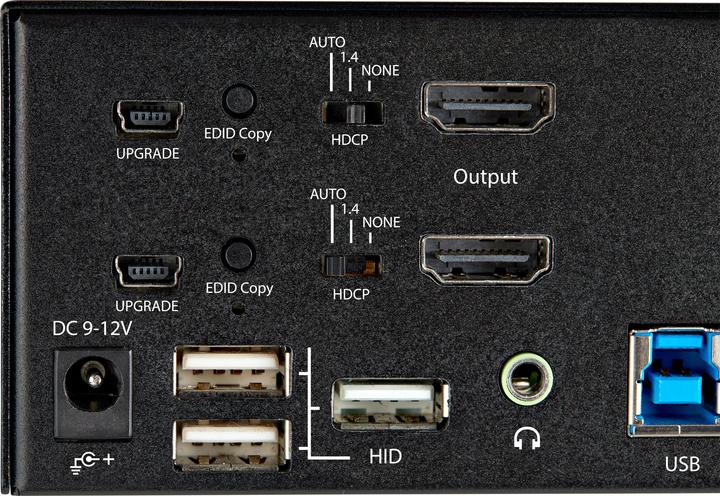 Actual product image StarTech com 2 Port Dual Monitor HDMI KVM Switch - 4K 60Hz Ultra HD HDR - Desktop 4K HDMI 2.0 KVM Sw