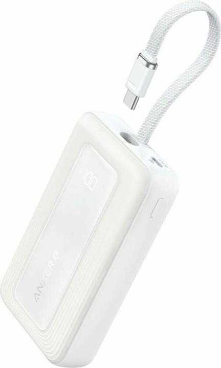 Produktbild Anker Power bank Power Bank, Built-In USB-C Cable, 30W | A1688H21 | 10000 mAh | White (10000 mAh, 30 W)