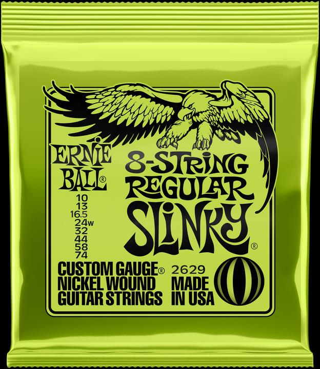 Image du produit Ernie Ball Jeu de cordes, Slinky Nickel 8-string, Regular 10-74 (8 x, Guitare électrique, 0.07")