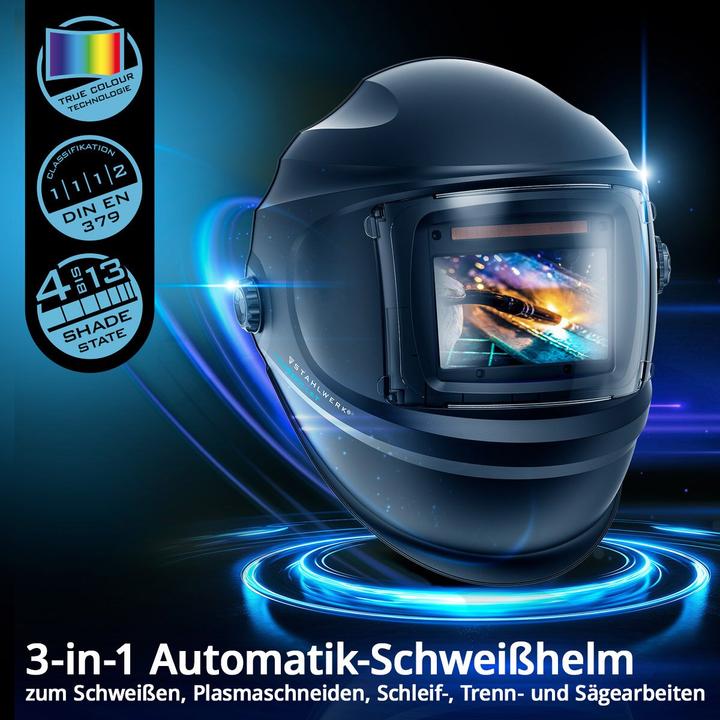 Actual product image Stahlwerk Welding helmet BULLET 3-in-1 automatic welding helmet welding shield