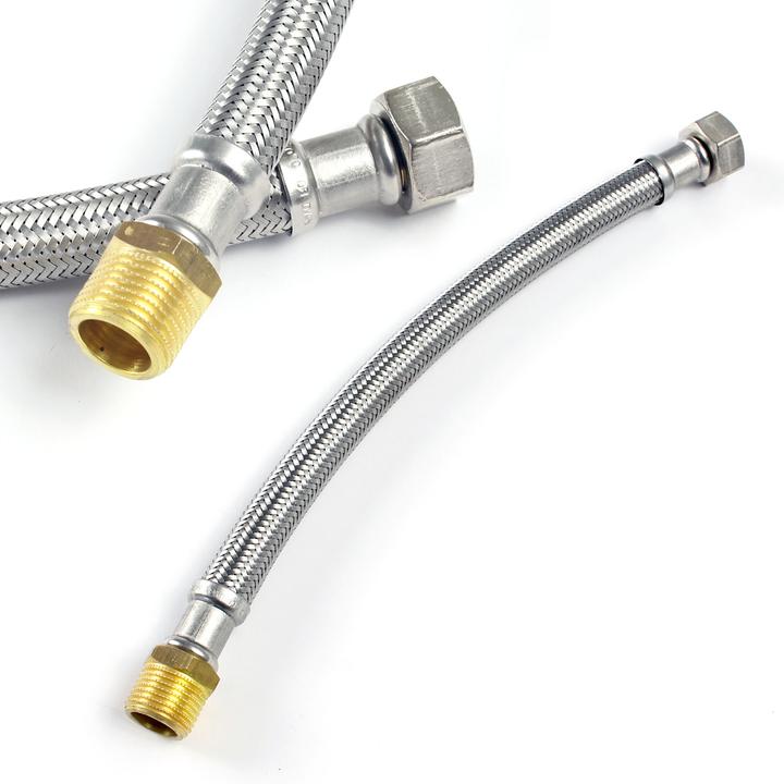 Actual product image XPOtool 1000mm Flexible Hose DN13 3/4" UN (24.12) & 1/2" M (20.95) Stainless Steel EPDM Armour
