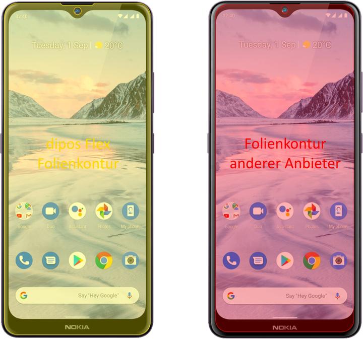 Produktbild Dipos Displayschutzfolie Full-Cover 3D (2 Stück, Nokia 2.4)