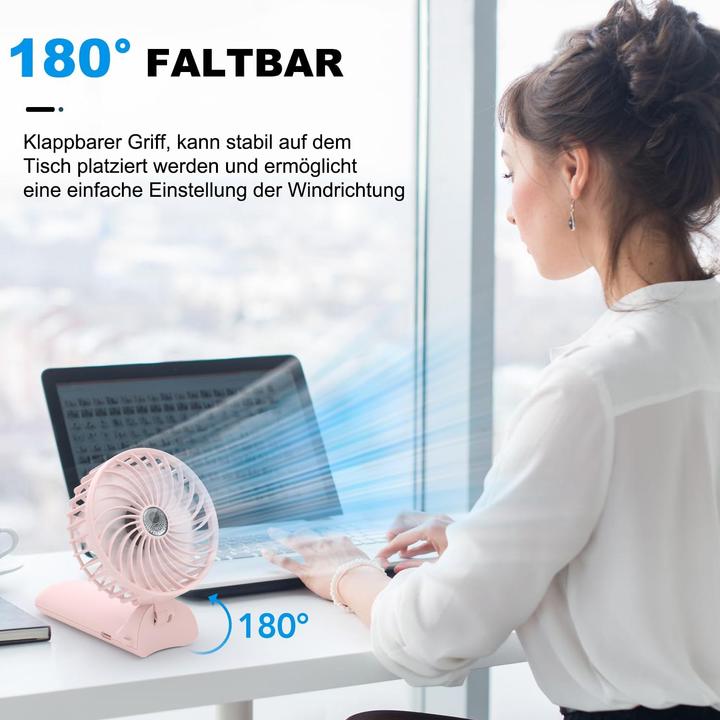 Image du produit Lepwings Faltbarer Mini-Ventilator, 4 Geschwindigkeiten (30 dB)