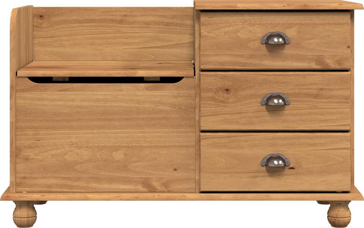 Immagine prodotto VidaXL Panca da ingresso "ASKIM" marrone miele 100x39x62 cm in legno di pino massiccio (100 cm)