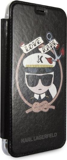 Immagine prodotto Karl Lagerfeld KLFLBKPXKSB Custodia per iPhone X/Xs in acciaio/nero Signature Glitter (Apple iPhone XS, Apple iPhone X)