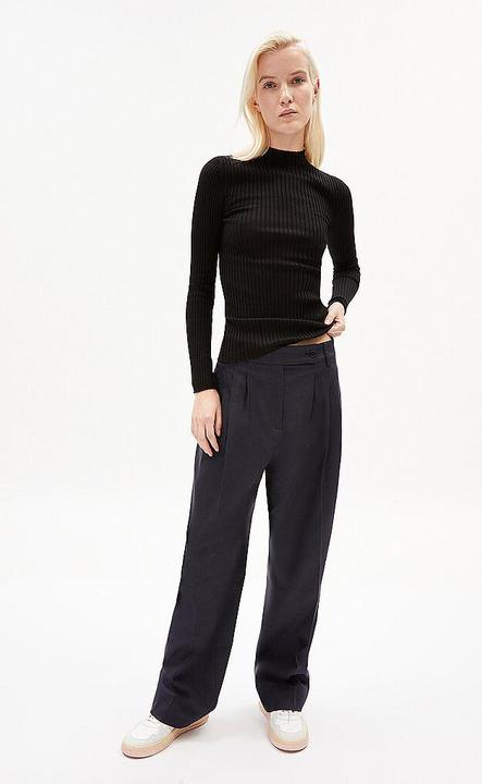Produktbild Armedangels Alaania Pullover Stand-Up Collar Black (XS)