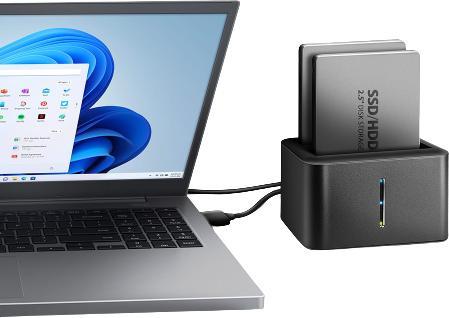 Image du produit Axagon ADSA-D25 Station d'accueil pour lecteur de stockage USB 3.2 Gen 1 (3.1 Gen 1) Type micro-B Noir (2.5")