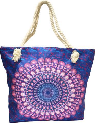 Bekos Mandela - Shopper mit Kordelgriffe Lila / Blau