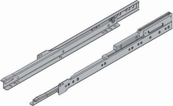 Produktbild Hettich Schubladenschiene Teilauszug Rollschubführung mit integrierter Dämpfung 400 mm weiss 2 Stück