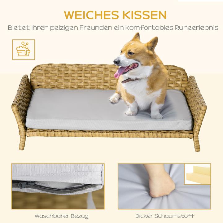 Produktbild PawHut Rattan Hundesofa mit Rattan-Design (Hund)