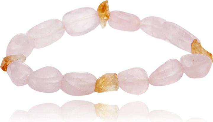 Immagine prodotto Leyda Bracciale di quarzo rosa e citrino (Pietra colorata)