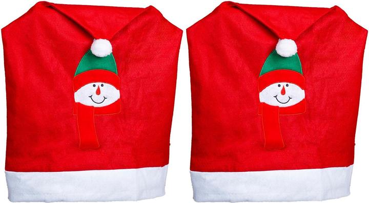 Novaliv Weihnachten Stuhlhussen Set I Rot I Nikolausmütze I Stuhlbezug Weihnachtsdeko