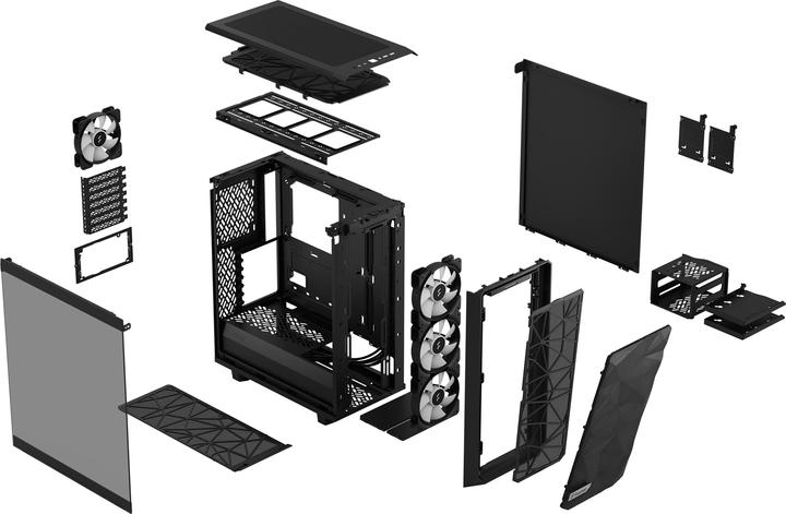 Actual product image Fractal Meshify 2 Compact RGB Black TG Light (ATX, mATX, Mini-ITX)