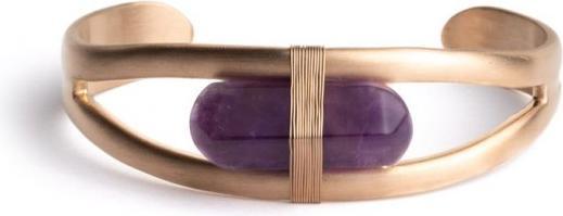 Didyma Armband Stahl - Naturstein Amethyst - Grösse S (Edelstahl 316L)