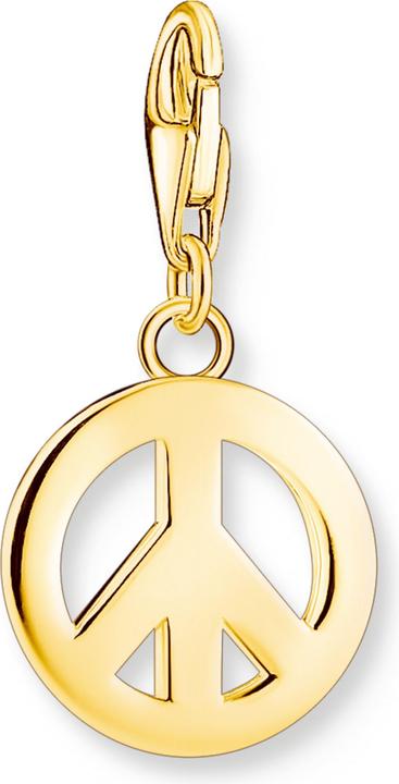Thomas Sabo Charm-Anhänger Peace mit bunten Steinen gold (925er Silber)