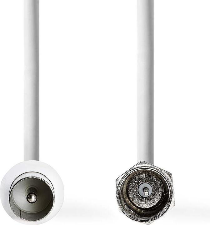 Actual product image Nedis Satellite and antenna cable - F male - IEC (coax) male - Nickel-plated - 75 Ohm - Double (75 dB, Antenna cable)
