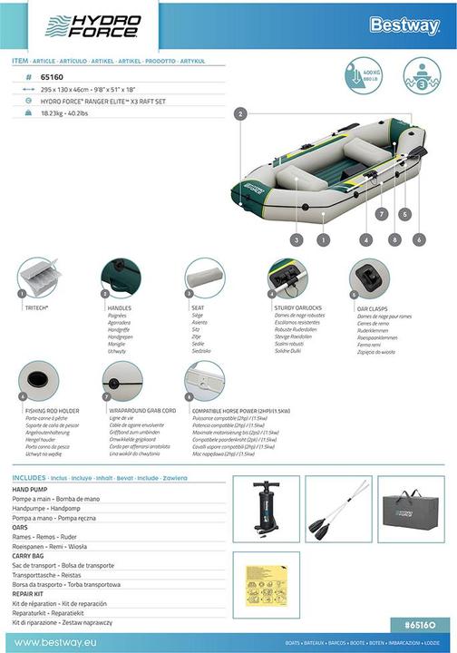 Produktbild Bestway 65160 / 24 (295 cm, 3 Pers.)