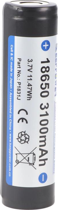Keeppower Akku 18650, geschützt (1 pz., 18650, 3100 mAh)