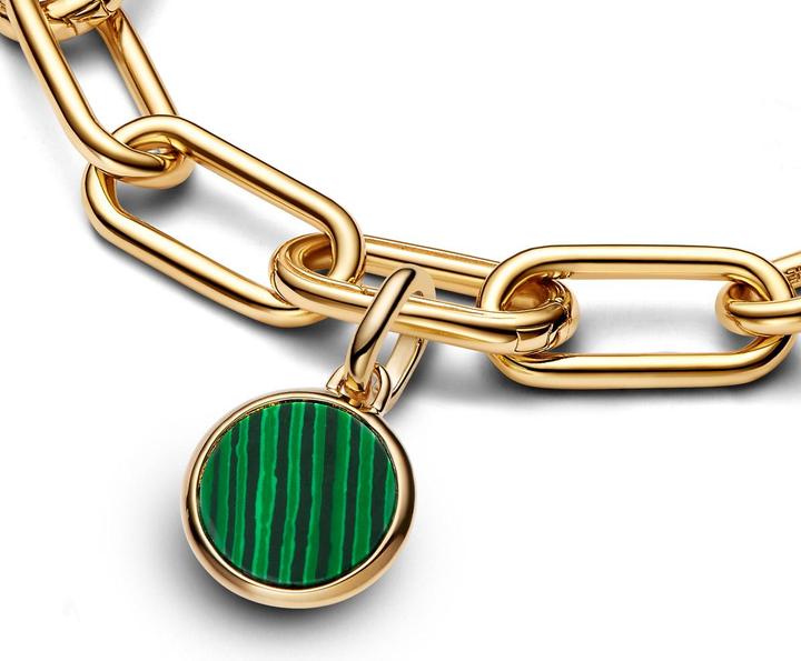 Image du produit Pandora Me Pendentif à graver (Métal doré 14 carats avec malachite synthétique)