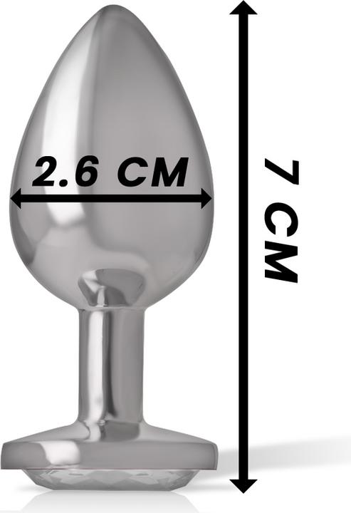 Produktbild Intense White Heart Aluminium Metall Anal Plug Grösse S