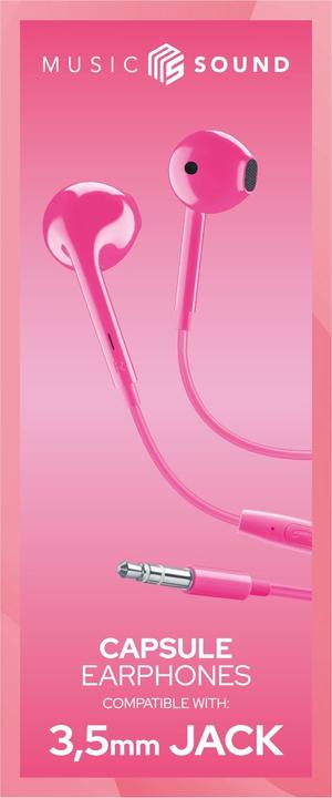 Actual product image Cellularline Music & Sound Earphones Capsule Pink (Cable)