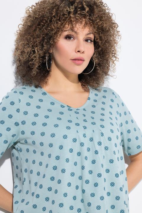 Produktbild Ulla Popken T-Shirt, Biesen, A-Linie, V-Ausschnitt, Halbarm (46, 48)