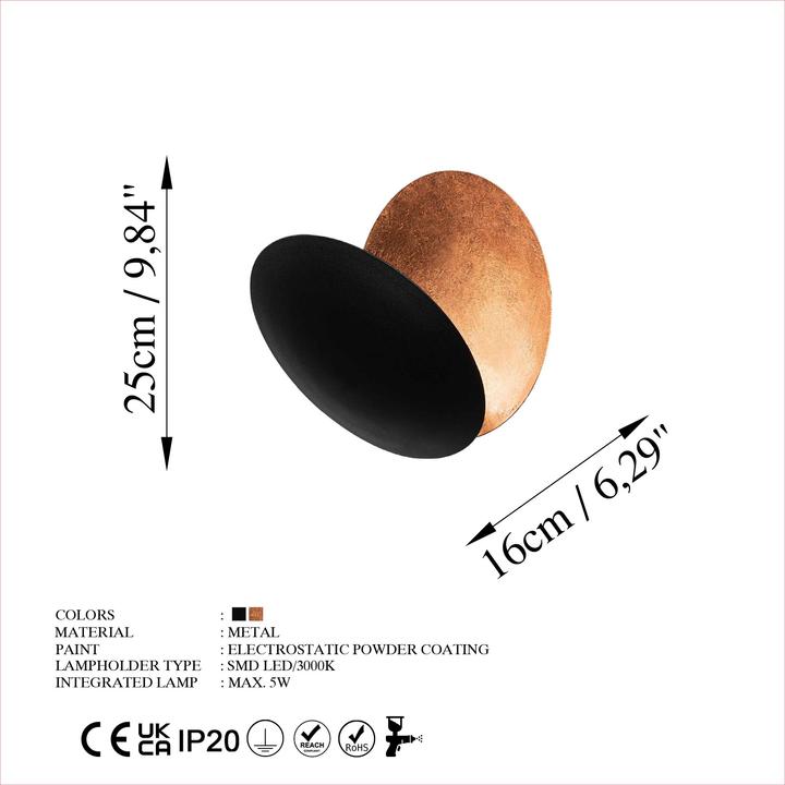 Image du produit Opviq Vero Industrial Black|Copper 25 x 25 x 16 cm